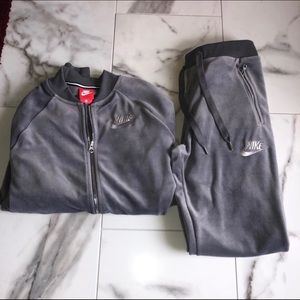 NIKE Women’s Velour Tracksuit Grey